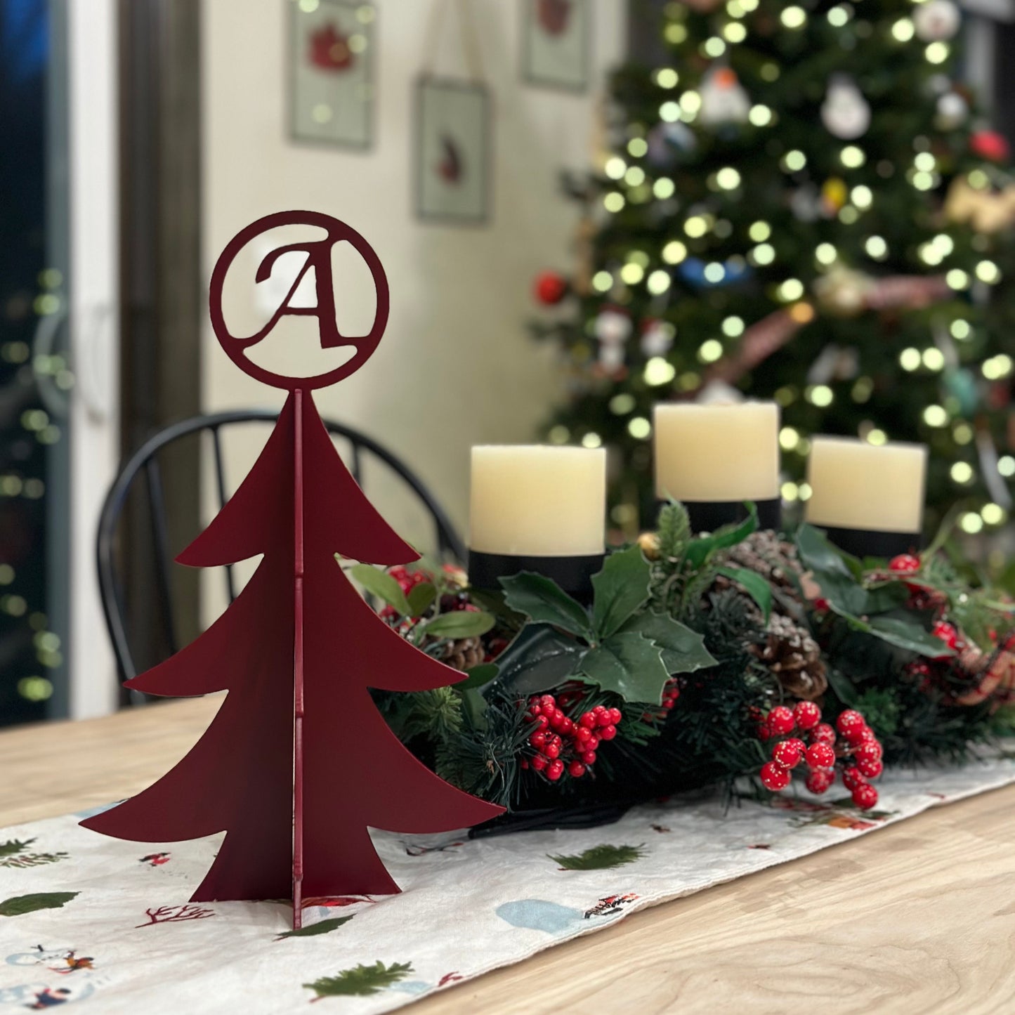 Monogrammed Steel Christmas Tree Decoration