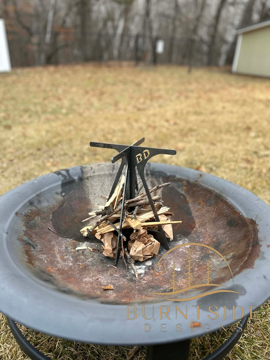 Pyramid Fire Grate - Vertical Standing Fire Pit Grate for Bonfires