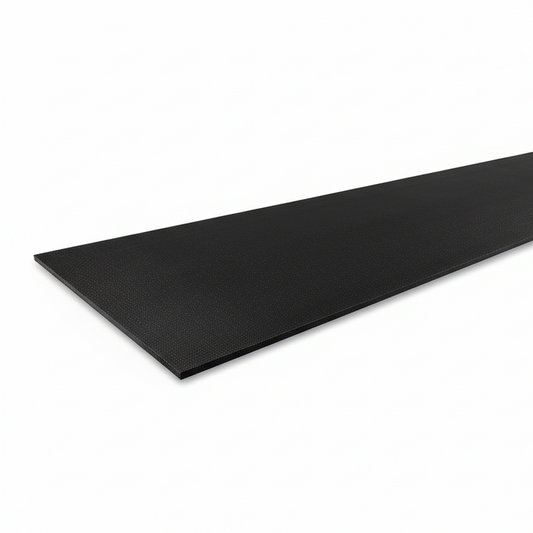 Black plastic sheet 1/4" thick 15" wide 10' long