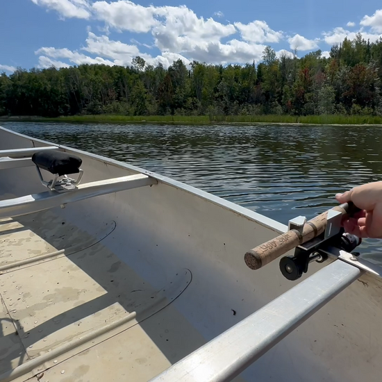 Basic Version Gunnel Video - How-to and the ease of using our canoe fishing rod holders.